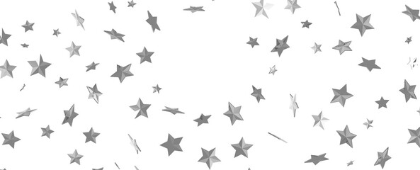Seamless pattern with small silver stars on white background.