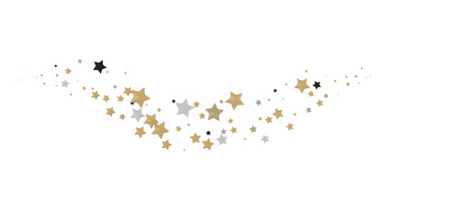 A Shower of Celestial Beauty: 3D Gold Stars Rain Illustration Bedazzles
