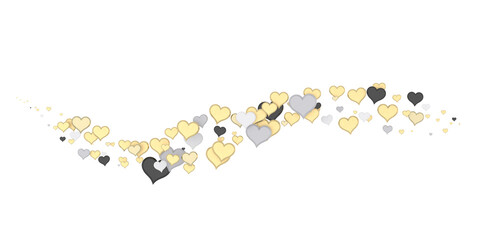 Falling red and pink hearts isolated on transparent background. Valentine’s day design. 3D rendering