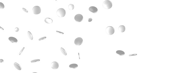 Joyful Deluge: Brilliant 3D Illustration Showcasing an Overflow of silver Confetti