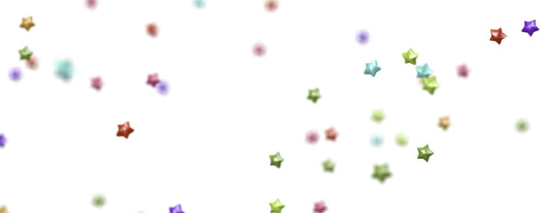 Celestial Splendor Unveiled: 3D Colorful Stars Rain Illustration Enchants