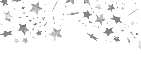 Seamless pattern with small silver stars on white background.