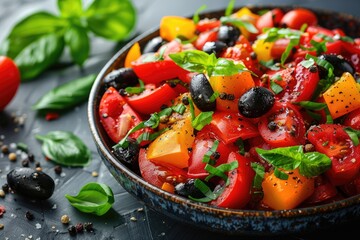 Fine dining appetizer on plate professional advertising food photography