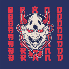 Oni japanese devil mask, Vector illustration	
