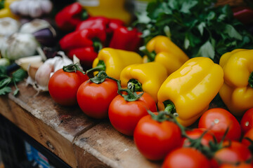 fresh vegetables on the market. Generated with A.