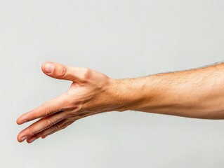 A man's hand reaching out to grab something. - obrazy, fototapety, plakaty