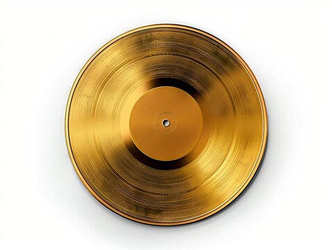 A gold record on a white background.