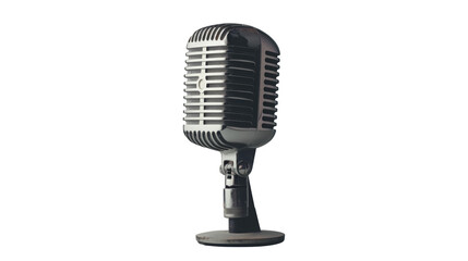 Fototapeta premium Vintage Microphone on Transparent Background
