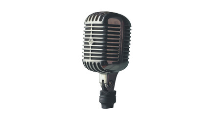 Fototapeta premium Vintage Microphone on Transparent Background