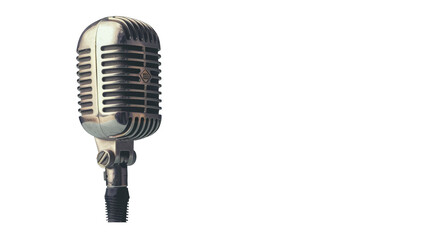 Fototapeta premium Vintage Microphone on Transparent Background