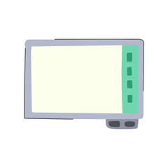 display interactive smartboard cartoon. modern wall, education information, kiosk mall display interactive smartboard sign. isolated symbol vector illustration