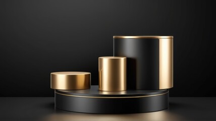 Luxury Podium in 3D with Glowing Lines. Flashy and Nostalgic for Vintage Products. Suitable for Product Background