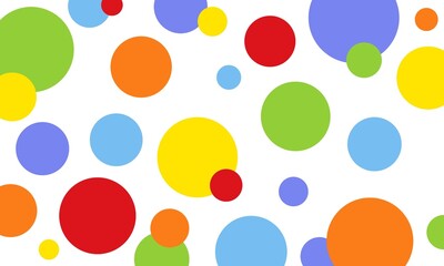 Seamless Circle Rainbow. Colorful polka dots on white background.