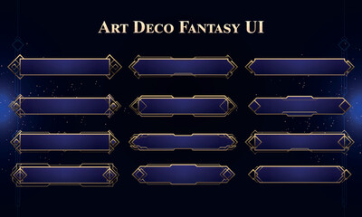 Set of Art Deco Modern User Interface Elements. Fantasy magic HUD. Banner elements for game UI. Vector Illustration EPS10 © Oniks Astarit