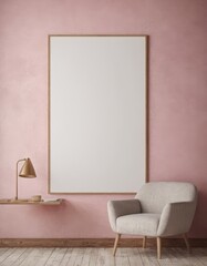 Minimalist Mockup Frame in Modern Apartment