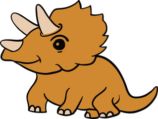 Cute cartoon dinosaur vector illustration