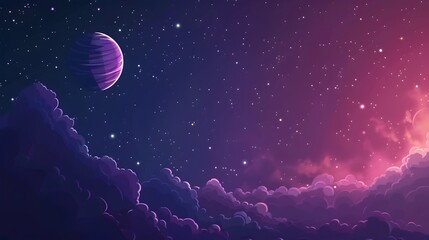 Fototapeta premium Breathtaking Cosmic Landscapes in Vibrant Purple and Pink Hues