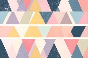 Minimal pastel color seamless geometric pattern for artistic grunge design. Illustration vector. Generative AI