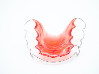 Red retainer for people with braces