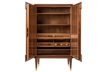 wooden cabinet isolated on transparent background