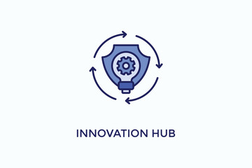 Fototapeta premium Innovation Hub Vector Icon Or Logo Illustration