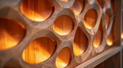 Intimate view of a shoe cabinet with a contemporary design, focusing on intricate detailing, isolated backdrop and studio lighting