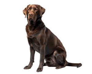 chocolate labrador retriever puppy on white isolate background