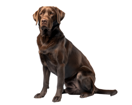 chocolate labrador retriever puppy on white isolate background