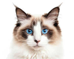 portrait of a cat white isolate background