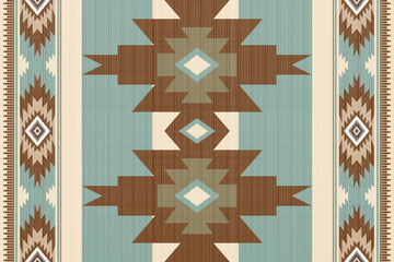 Navajo Native America South Western inspired area rugs ethnic decor style. tribal vector seamless pattern. Indian ornament Boho geometric ornament.folk.orientel. Window .blanket, rug. Woven carpet