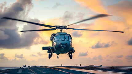 https://s.mj.run/dk4wAWUliTw Military helicopter landing on an aircraft carrier at sea during a cloudy sunset --chaos 30 --ar 16:9 --style raw Job ID: eb69b033-b858-43ea-bc89-5ad491594e7a