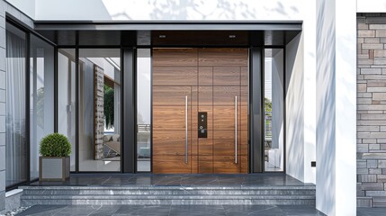 Architectural Concept: Aluminum panel doors, house door design