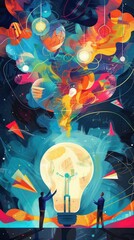 Dynamic illustration of business concepts inspiring entrepreneurial minds