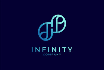 Infinity Logo, Letter H with Infinity combination, suitable for technology brand and company logo design, vector illustration
