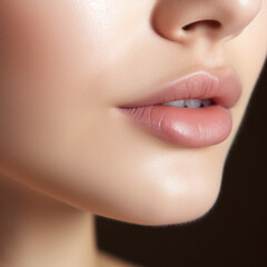 female lips close-up, macro