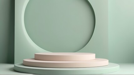 Dynamic 3D Ribbon Podium. Flowing Shapes for Artistic Displays. Suitable for Product Background. Copy Space