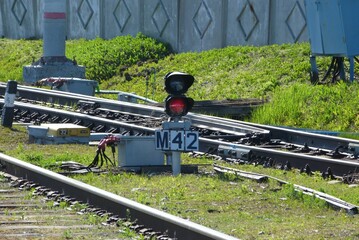 person on railroad