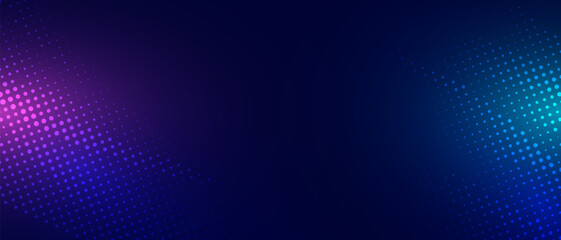 Abstract dark blue and purple gradient futuristic dotted background