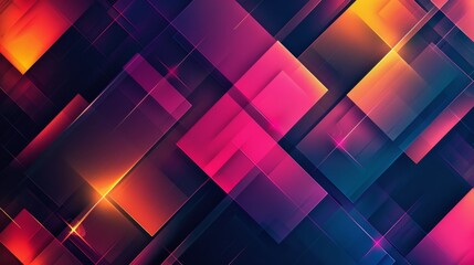 Fototapeta premium A vibrant abstract background featuring a variety of colorful squares and lines in a dynamic composition.