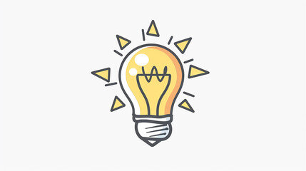 Illustration: A white background with a cartoon lightbulb in the center, symbolizing the ability to come up with new ideas and innovations.