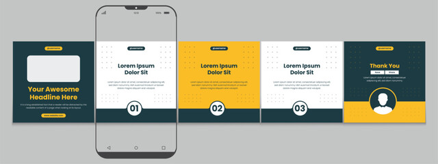 Set of LinkedIn carousel post, social media Instagram carousel post, modern and editable business carousel template design © Tarek Digital