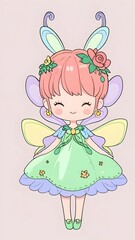 Cartoon fairy doll toy. illustration vector. Generative AI