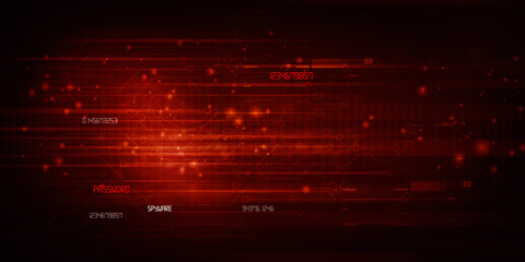 2d illustration Abstract futuristic electronic circuit technology background
