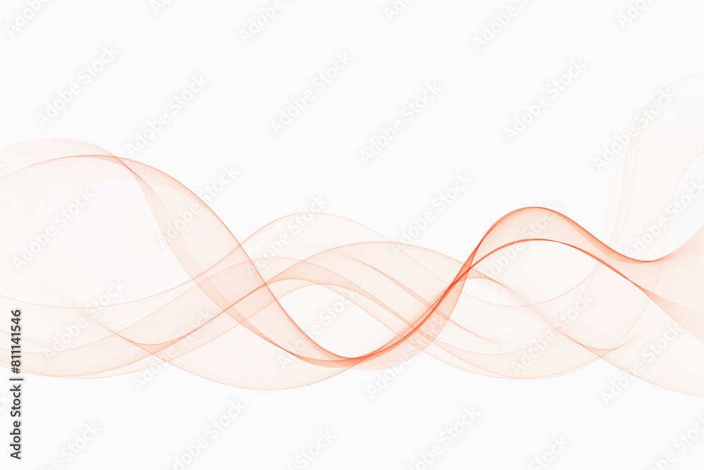 Wall mural abstract flow of smooth lines of peach color. transparent wavy element. wave background.