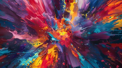 Explosive Cosmic Burst of Vibrant Abstract Energy and Imagination