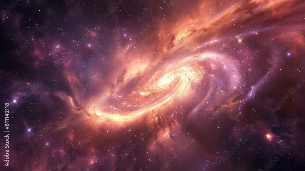 Poster a spiral galaxy stands out against a backdrop of countless stars in deep space.