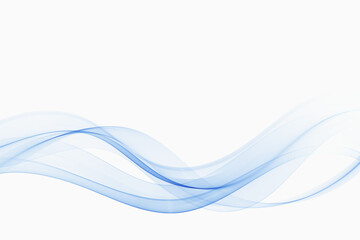 Wavy blue translucent lines, abstract wave.