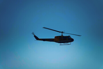 Iran military helicopter in the sky