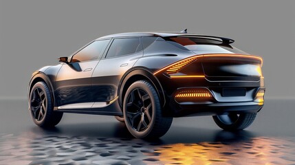 Naklejka premium 3D realistic image of a car, clean lighting, isolated on background