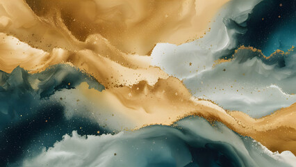 Fototapeta premium A mesmerizing alcohol ink painting that captures the essence of the cosmos